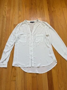 Ro & De White Split-Neck Blouse